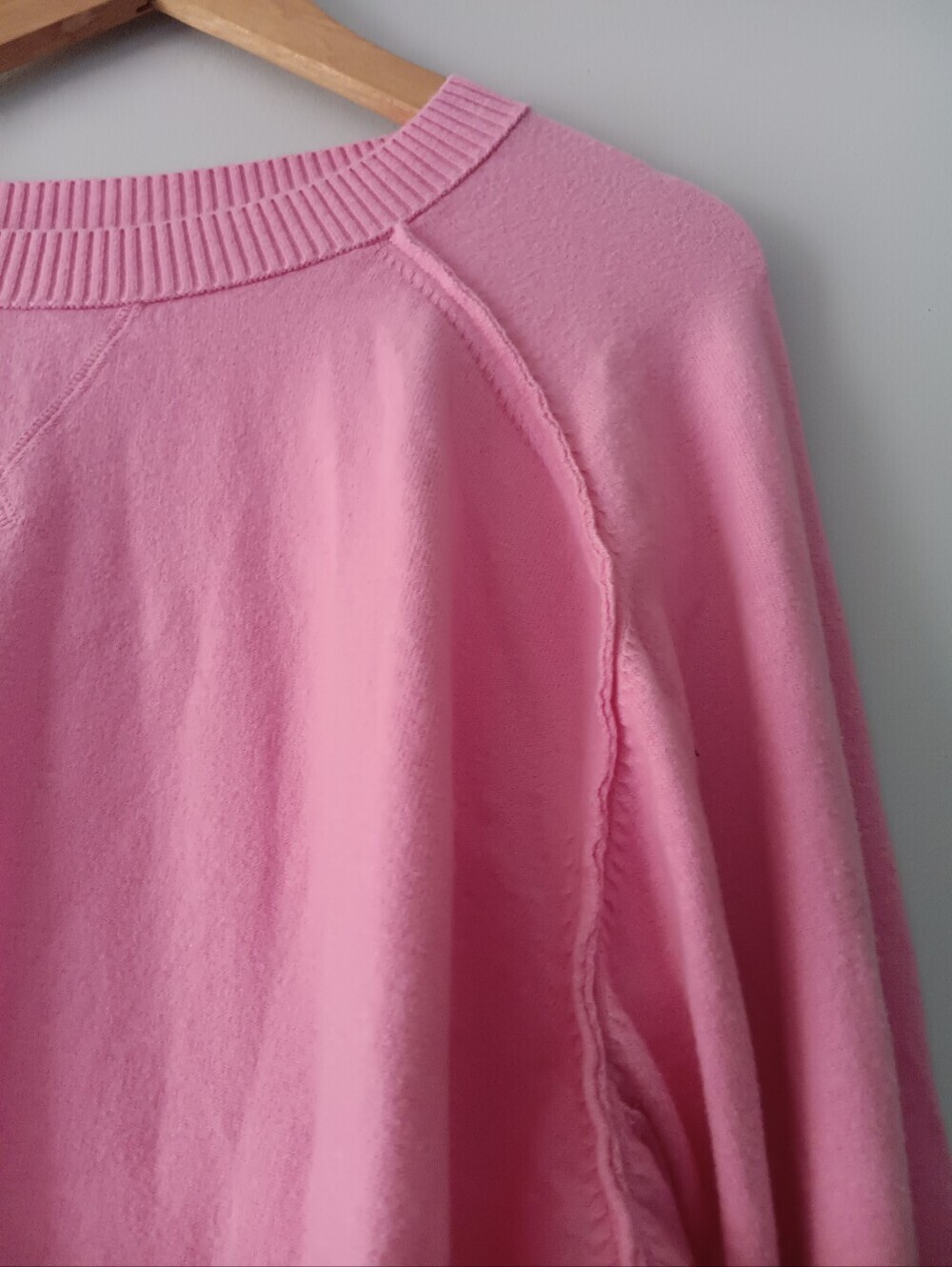 Old Navy Pink Cotton Blend Raglan Long Sleeve Crewneck Pullover Sweater Cozy XXL - Picture 3 of 6